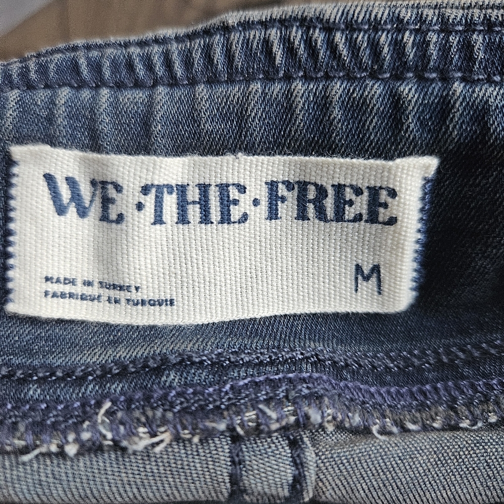 Free People In My Feelings Crop Flare Blue Jeans Pull-on Mid-rise Size Medium - Picture 7 of 11